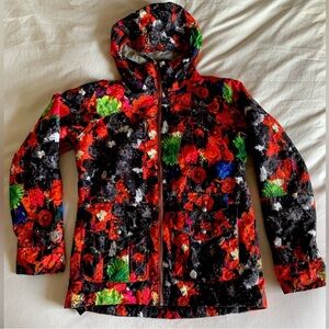 Colorful Floral Hooded Jacket